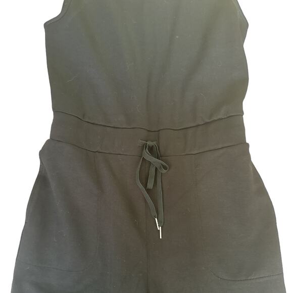 New Black Scuba Drawstring Waist Jumpsuit M - Picture 4 of 7
